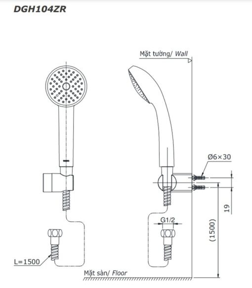 Tay sen tắm TOTO DGH104ZR (1 chế độ)