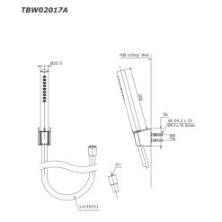 Tay sen tắm TOTO TBW02017A 35 Tay sen tắm TOTO TBW02017A