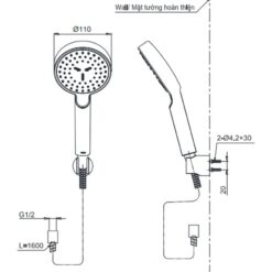 Tay sen tắm TOTO TBW07008A (1 chế độ)