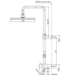 Thân sen cây TOTO TBW08006A dòng G dáng vuông 250mm
