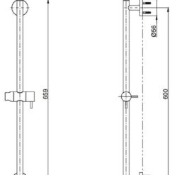 Thanh trượt sen tắm TOTO TBW01016B (659 mm)