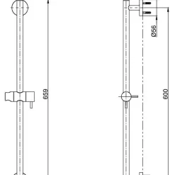 Thanh trượt sen tắm TOTO TBW01016B (659 mm) 16 Thanh trượt sen tắm TOTO TBW01016B (659 mm)