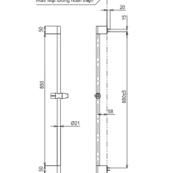 Thanh trượt sen tắm TOTO TBW07018A 950 mm 13 Thanh trượt sen tắm TOTO TBW07018A 950 mm