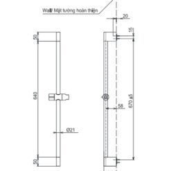 Thanh trượt sen tắm TOTO TBW07019A (740 mm)