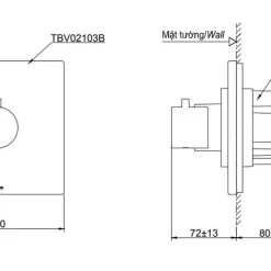Van chuyển hướng 2 đường nước TOTO TBV02103B kèm phụ kiện âm tường TBN01102B