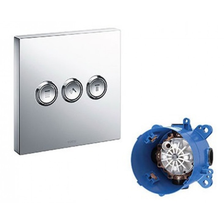 Van chuyển hướng 3 đường TOTO Van chuyển hướng 3 đường nước nút nhấn TOTO TBV02105B kèm phụ kiện âm tường TBN01001B