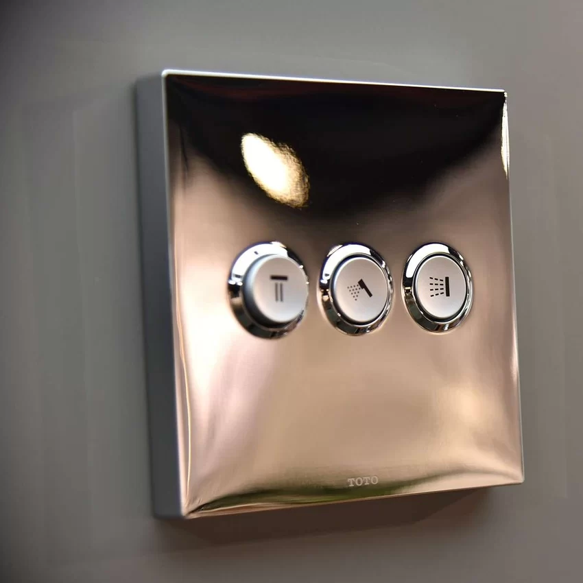 Van 3 đường nước nút nhấn TOTO Van chuyển hướng 3 đường nước nút nhấn TOTO TBV02105B kèm phụ kiện âm tường TBN01001B