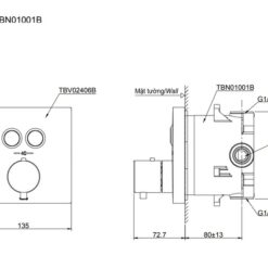 Van điều chỉnh nhiệt độ kèm van chuyển hướng 2 đường nước TOTO TBV02406B