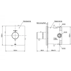 Van điều chỉnh nhiệt độ TOTO TBV02401B kèm phụ kiện âm tường TBN01001B 11 Van điều chỉnh nhiệt độ TOTO TBV02401B kèm phụ kiện âm tường TBN01001B
