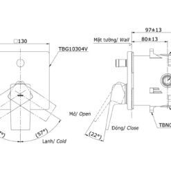 Van gật gù điều chỉnh nóng lạnh âm tường TOTO TBG10304VA TBN01001B