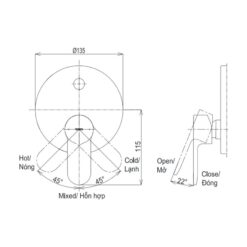 Van gật gù điều chỉnh nóng lạnh âm tường TOTO TBS06304A TBS01304B1