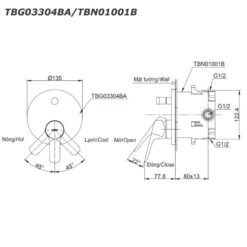 Van gật gù điều chỉnh nóng lạnh kèm nút chuyển hướng TOTO TBG03304BA