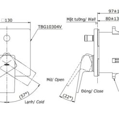 Van gật gù điều chỉnh nóng lạnh kèm nút chuyển hướng TOTO TBG10304VA