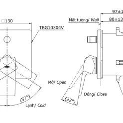 Van gật gù điều chỉnh nóng lạnh kèm nút chuyển hướng TOTO TBG10304VA