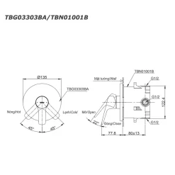Van gật gù điều chỉnh nóng lạnh TOTO TBG03303BA kèm phụ kiện âm tường TBN01001B 11 Van gật gù điều chỉnh nóng lạnh TOTO TBG03303BA kèm phụ kiện âm tường TBN01001B