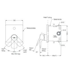 Van gật gù điều chỉnh nóng lạnh TOTO TBG04303BA