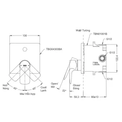 Van gật gù điều chỉnh nóng lạnh TOTO TBG04303BA