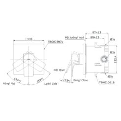 Van gật gù điều chỉnh nóng lạnh TOTO TBG07303VA