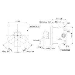 Van gật gù điều chỉnh nóng lạnh TOTO TBG08303VA