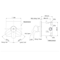 Van gật gù điều chỉnh nóng lạnh TOTO TBG09303VA