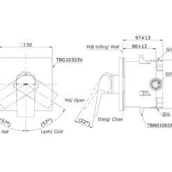 Van gật gù điều chỉnh nóng lạnh TOTO TBG10303VA