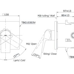 Van gật gù điều chỉnh nóng lạnh TOTO TBG10303VA kèm phụ kiện âm tường TBN01001B