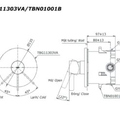 Van gật gù điều chỉnh nóng lạnh TOTO TBG11303V