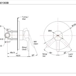 Van gật gù điều chỉnh nóng lạnh TOTO TBS01303B