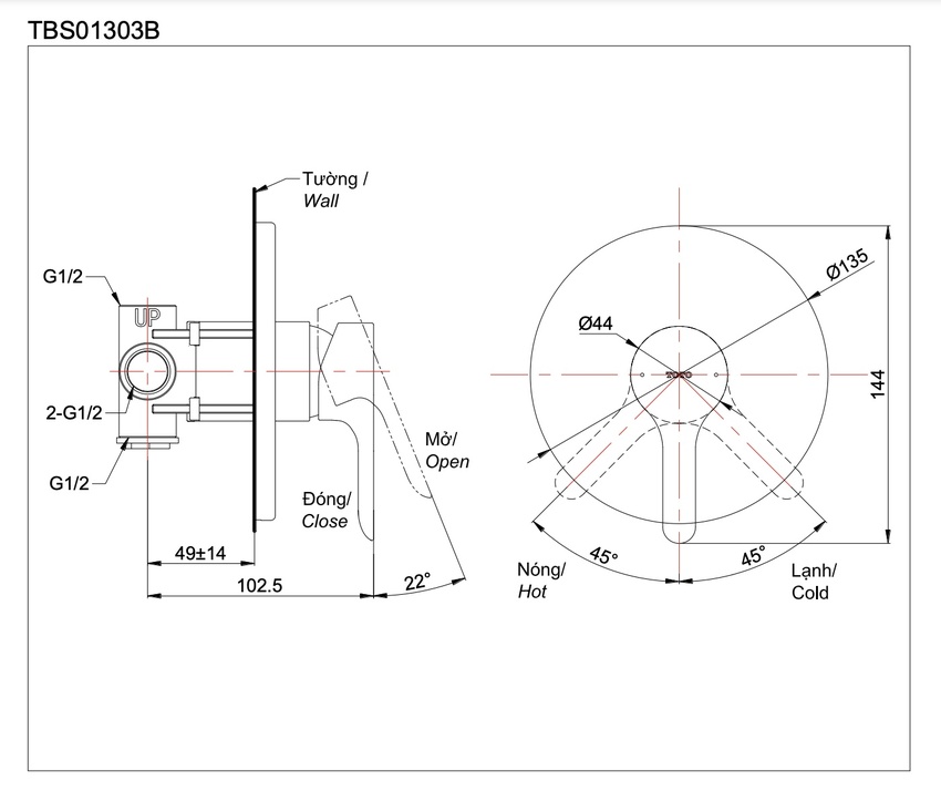 Van gật gù TBS01303B phù hợp với mọi không gian Van gật gù TBS01303B phù hợp với mọi không gian