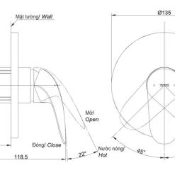 Van gật gù điều chỉnh nóng lạnh TOTO TBS03303B