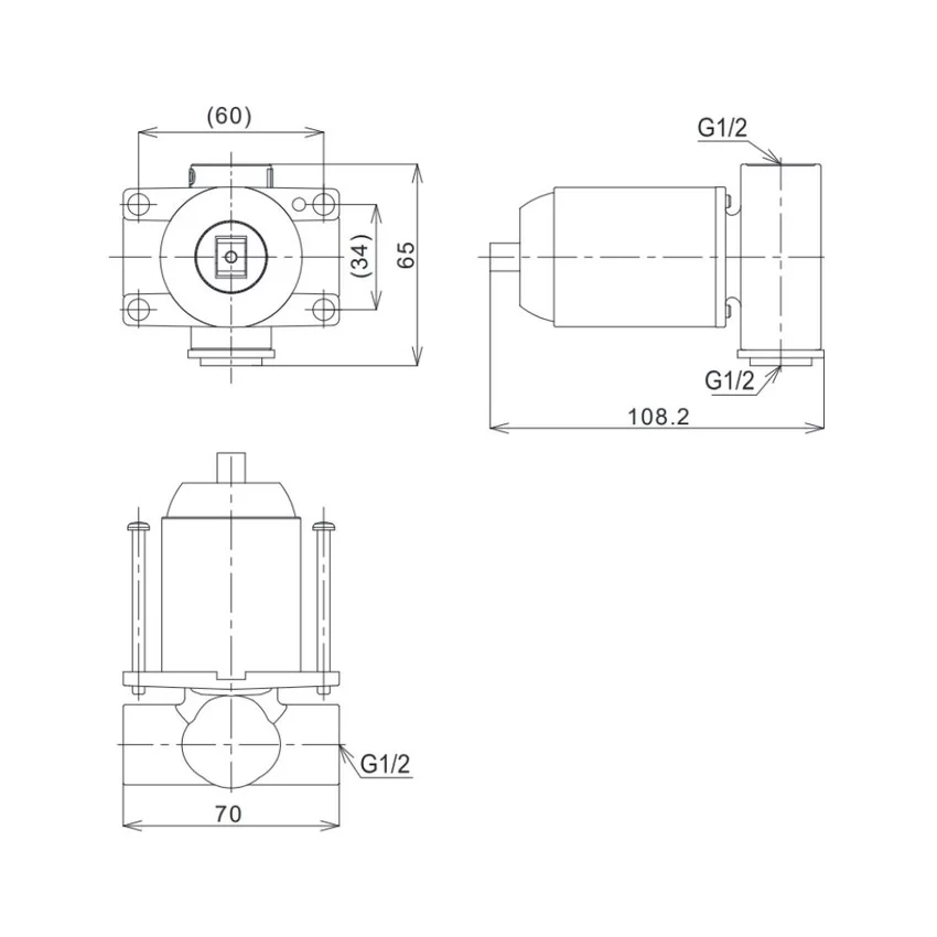 Van gật gù điều chỉnh nóng lạnh TOTO Van gật gù điều chỉnh nóng lạnh TOTO TBS06303A kèm phụ kiện âm tường TBS01303B1