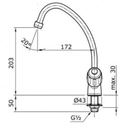 Vòi bếp lạnh TOTO TX603KM 8 Vòi bếp lạnh TOTO TX603KM