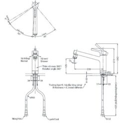 Vòi bếp nóng lạnh TOTO TKS05303J