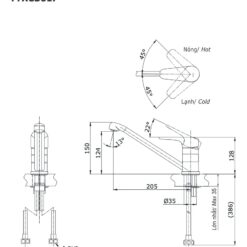 Vòi bếp nóng lạnh TOTO TTKC301FV