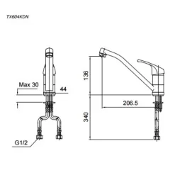 Vòi bếp nóng lạnh TOTO TX604KDN