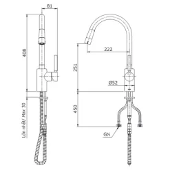 Vòi bếp nóng lạnh TOTO TX608KNBR