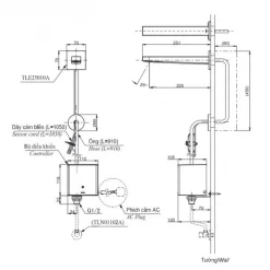 Vòi lavabo cảm ứng gắn tường TOTO TLE25010A 15 Vòi lavabo cảm ứng gắn tường TOTO TLE25010A