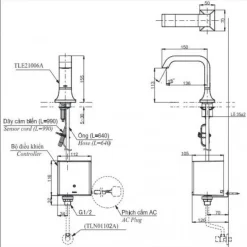 Vòi lavabo cảm ứng TOTO TLE21006A 16 Vòi lavabo cảm ứng TOTO TLE21006A