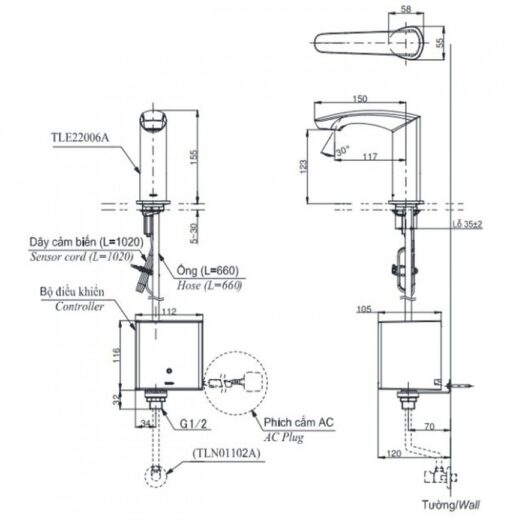 Vòi lavabo cảm ứng TOTO TLE22006A