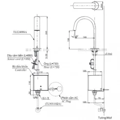 Vòi lavabo cảm ứng TOTO TLE24006A 10 Vòi lavabo cảm ứng TOTO TLE24006A