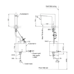 Vòi lavabo cảm ứng TOTO TLE25001V