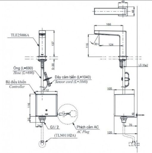 Vòi lavabo cảm ứng TOTO TLE25006A (TLE25006V)