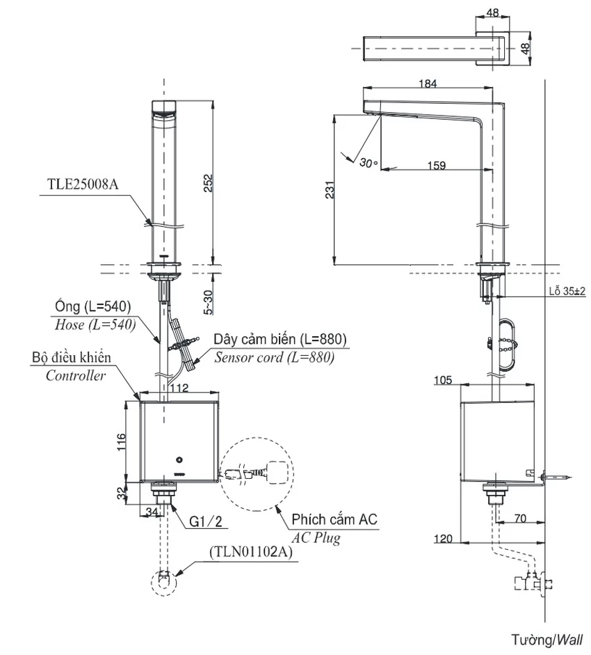 Mẫu ảnh Vòi lavabo cảm ứng TOTO TLE25008V Vòi lavabo cảm ứng TOTO TLE25008V