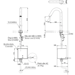 Vòi lavabo cảm ứng TOTO TLE26008V