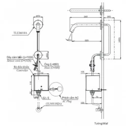 Vòi lavabo cảm ứng TOTO TLE26010A 10 Vòi lavabo cảm ứng TOTO TLE26010A