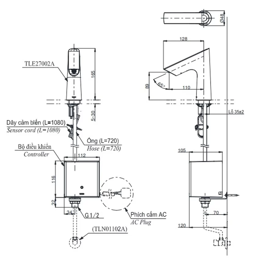 Vòi Lavabo Cảm Ứng TOTO TLE27002A Chất Lượng Cao Vòi Lavabo Cảm Ứng TOTO TLE27002A Chất Lượng Cao