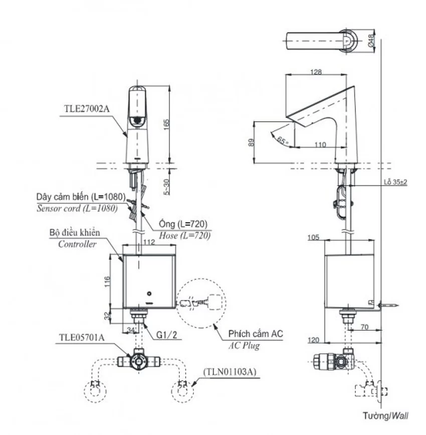 Vòi lavabo cảm ứng TOTO SKU: TLE27002A/TLE01502A1/TLN01103A/TLE05701A Vòi lavabo cảm ứng TOTO TLE27002A TLE01502A1 TLN01103A TLE05701A