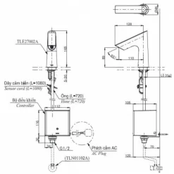 Vòi lavabo cảm ứng TOTO TLE27002A TLE03502A1 TLN01102A (nước lạnh - tái tạo năng lượng) 11 Vòi lavabo cảm ứng TOTO TLE27002A TLE03502A1 TLN01102A (nước lạnh - tái tạo năng lượng)