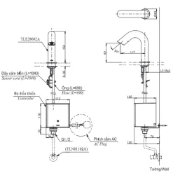 Vòi lavabo cảm ứng TOTO TLE28002A 10 Vòi lavabo cảm ứng TOTO TLE28002A
