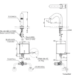 Vòi lavabo cảm ứng TOTO TLE28002A TLE03502A1 TLN01103A TLE05701A (nhiệt độ - tái tạo năng lượng)